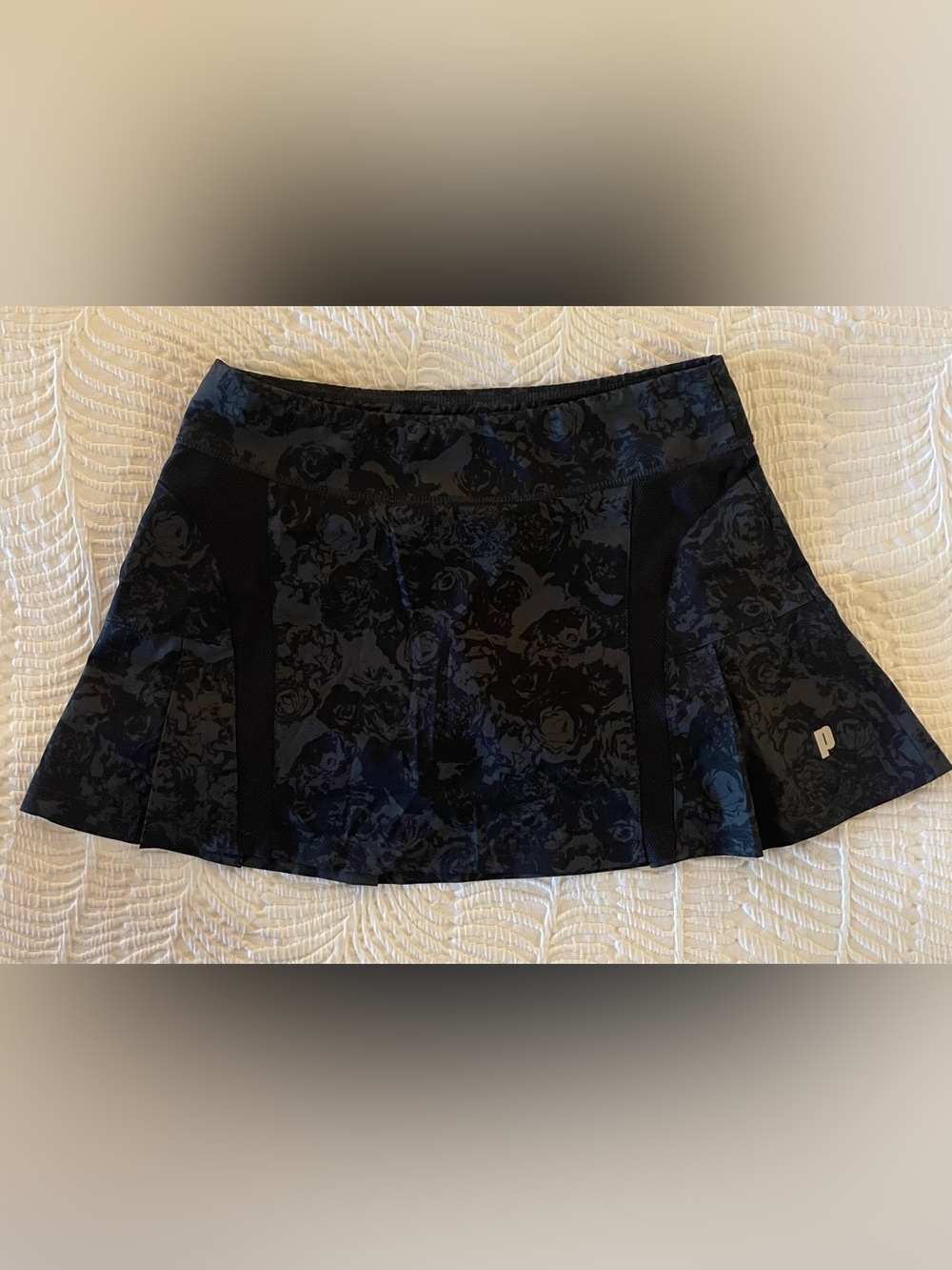 Prince Black Floral Tennis Skort with Built-In Shorts Size Small